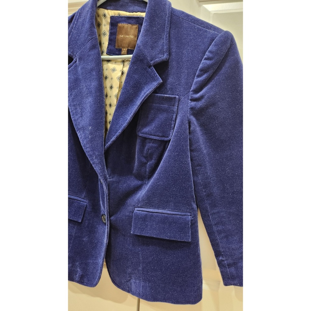 The‎ Limited Women's Blue Lined Blazer Coat 3/4 Length Sleeve Size Medium - Picture 3 of 8